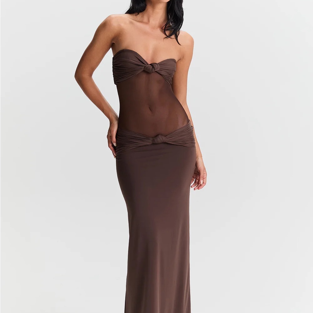 Elegant Brown Maxi Dress